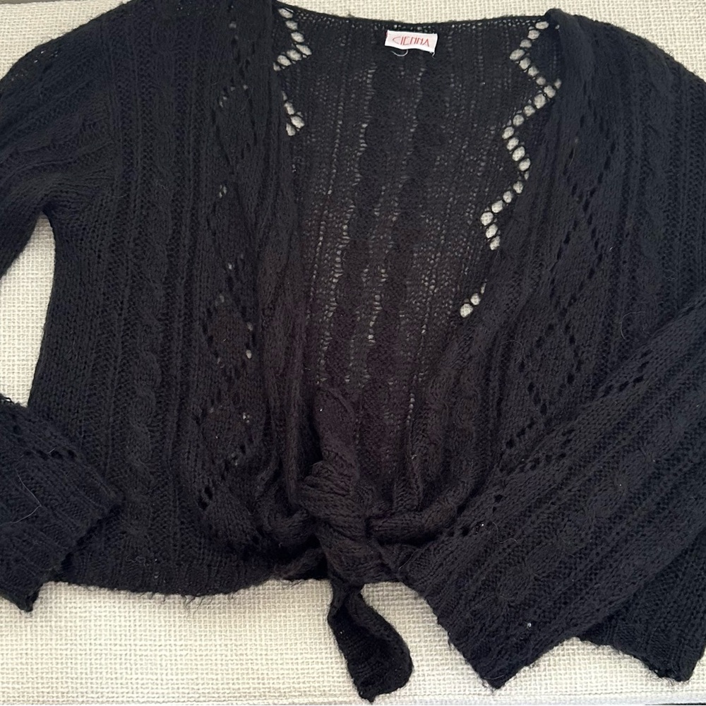 Elegant Black Mohair/Acrylic Blend Sweater